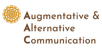 A logo that says Augmentative and Alternative Communication in a dark brown color.